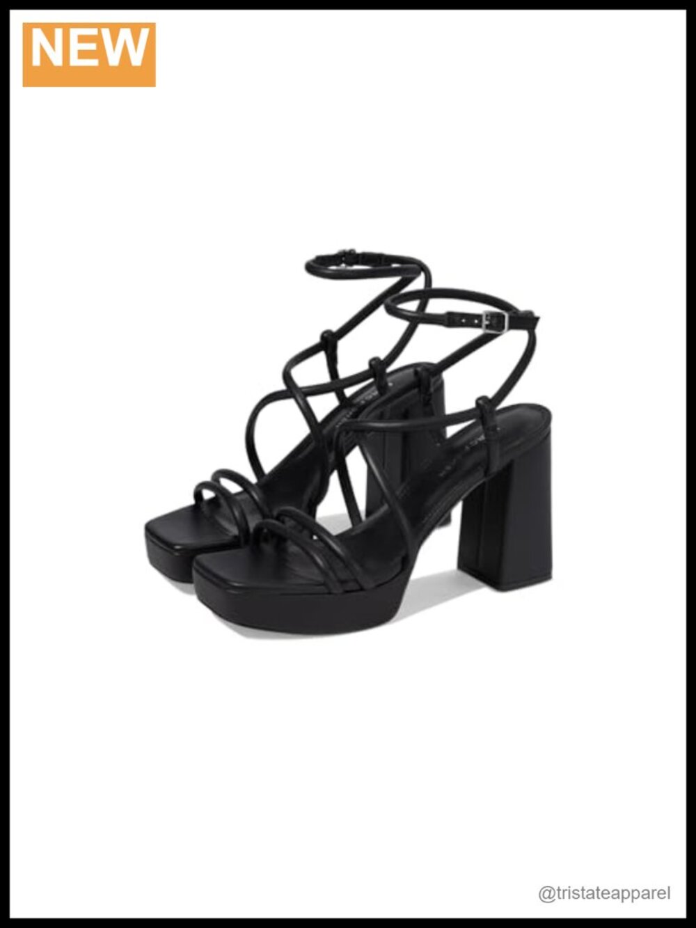 Marc Fisher Godea Faux Leather Block Heel Dress Sandals